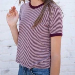 Brandy Melville Maroon Striped Top
